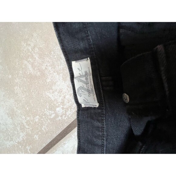 We The Free Shorts Size 24 Button Fly Distressed Raw Hem Denim Black Jean Shorts - Picture 3 of 5